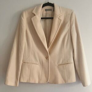 Kate Hill Wool Rich Cashmere Woolrich Blend Cream Blazer